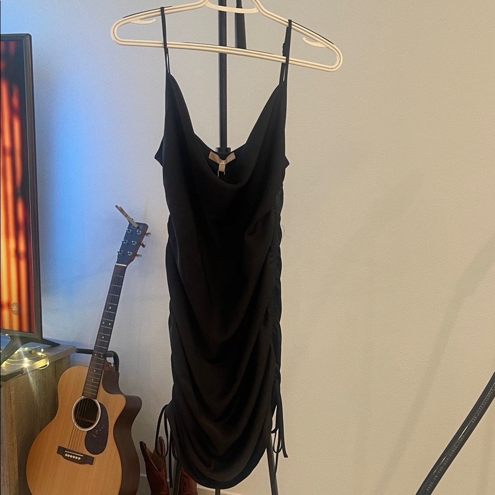 Nordstrom Wayf Black Draped Mini Dress